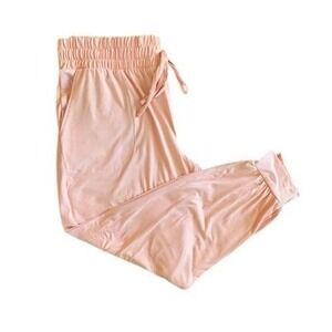 Any Body Women Pink Lounge Pants Joggers Drawstring Waist Casual Comfort MP